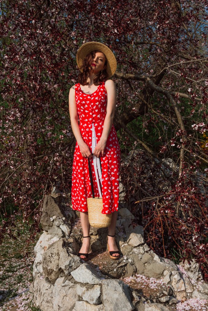 Ana_Drobot_Red_Floral_Summer_Dress_Straw_Hat_Rochie_cu_Flori