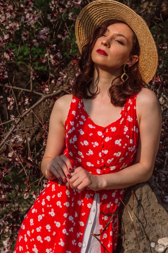 Red_Floral_Summer_Dress_Straw_Hat_Rochie_cu_Flori